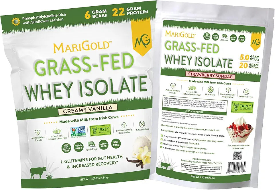 Grass-fed Whey Protein Isolate Powder - Vanilla and Strawberry Bundle E269232