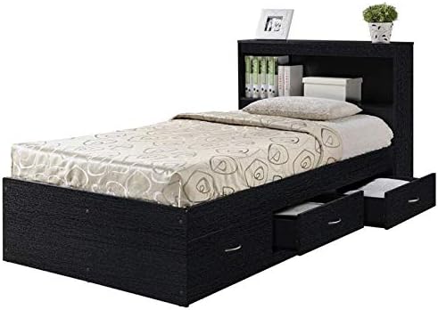 Twin Captain Storage Bed with 3 Drawers in Black S3320