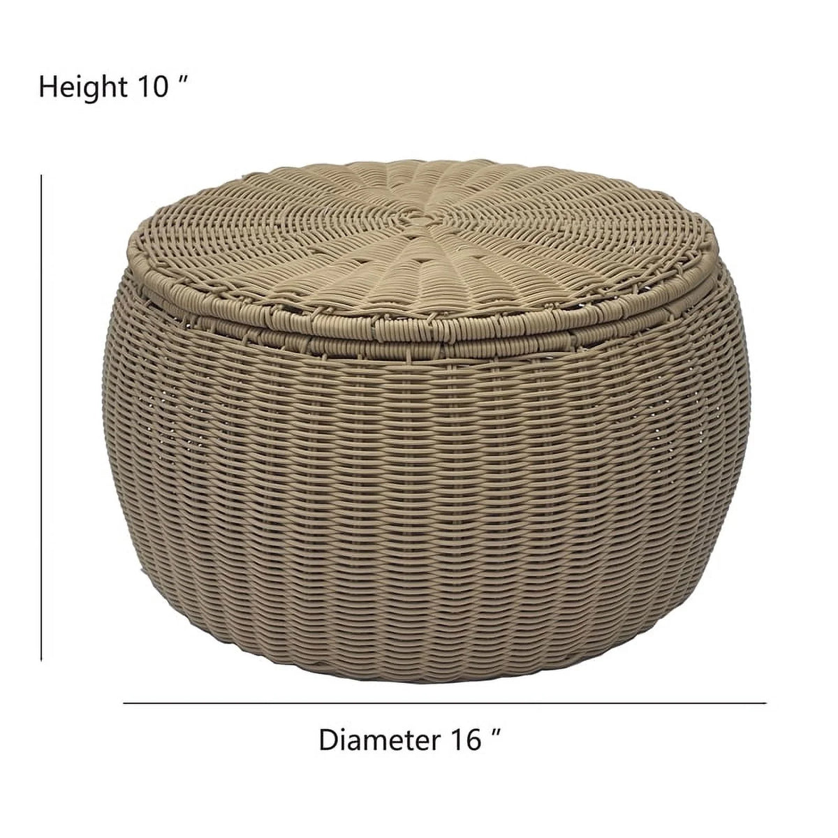 Wicker Rattan Storage Footstool Q48875