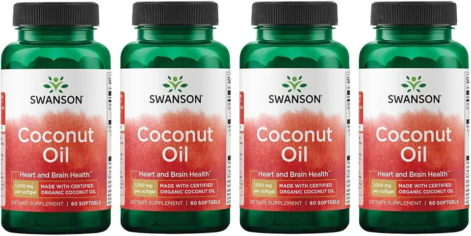 Organic Coconut Oil 1000mg 60 Softgels 4 Pack I462434