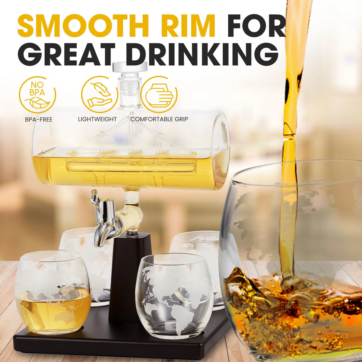 Decanter with 4 Glasses S8299