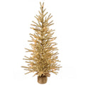 36x22 Champagne Artificial Christmas Tree with 50 Warm White LED Lights T56118