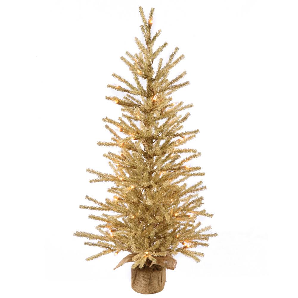 36x22 Champagne Artificial Christmas Tree with 50 Warm White LED Lights T56118