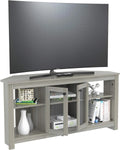 Oak Corner TV Stand with Glass Doors T27451