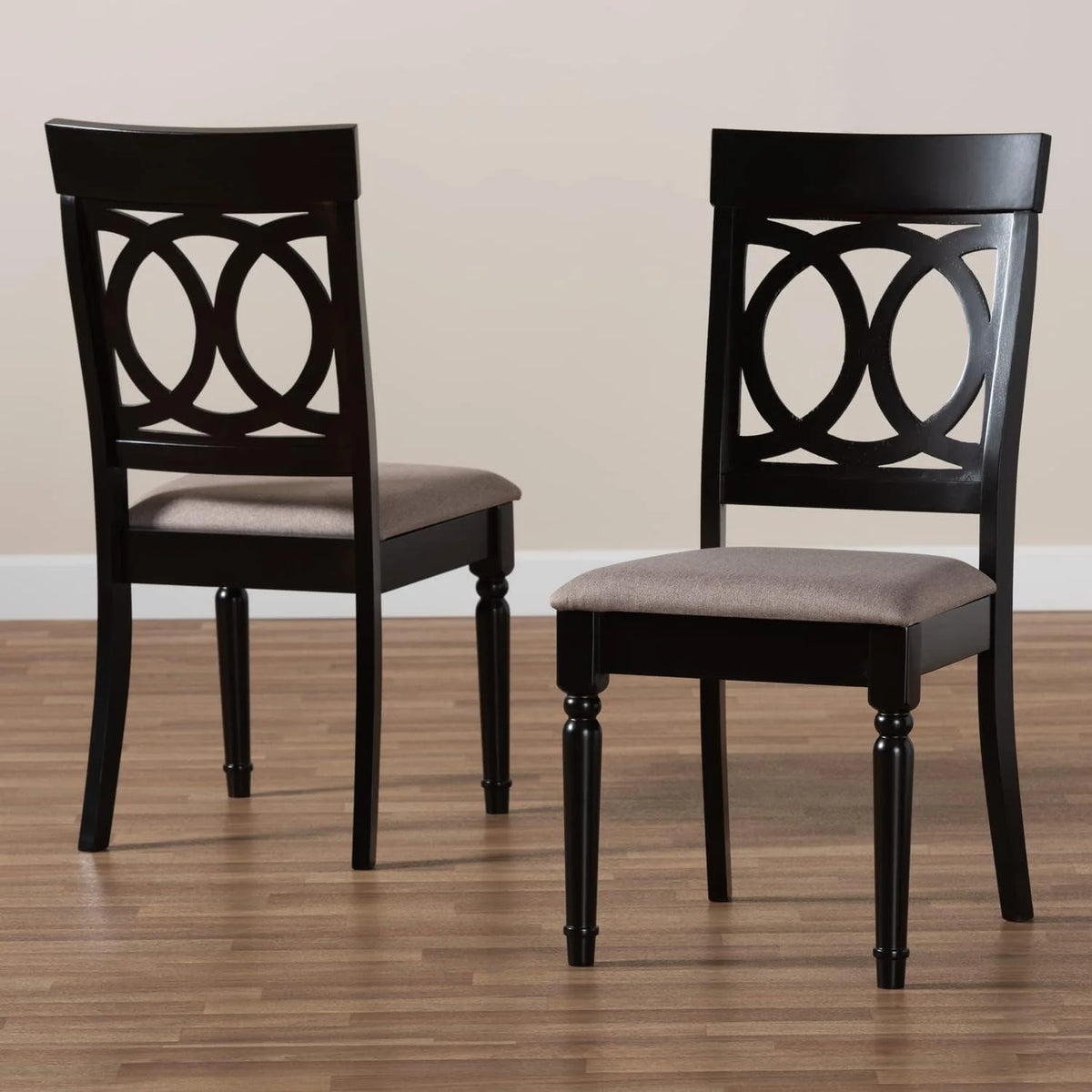 Sand Fabric Upholstered 2-Piece Dining Chair Set V834380