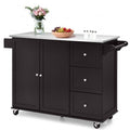 Kitchen Island Storage Cabinet with Stainless Steel Top K6960