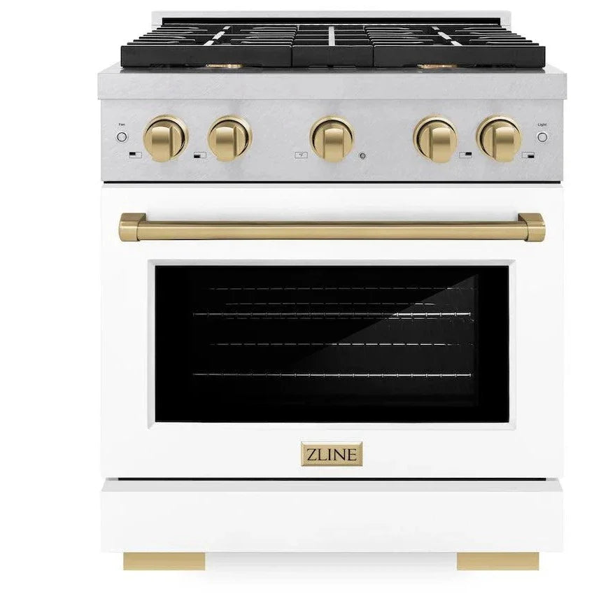 30 4.2 cu. ft. Gas Range with Convection Gas Oven in Stainless Steel with White Matte Door L593654