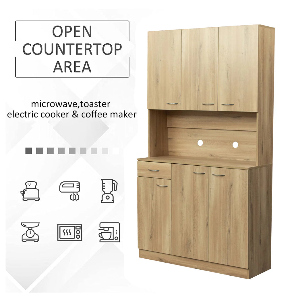 70.87" Tall Wardrobe & Kitchen Cabinet with 6 Doors 1 Drawer Rustic Oak A924341