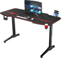 44 Inch T Shaped Gaming Desk with Cup Holder V286835