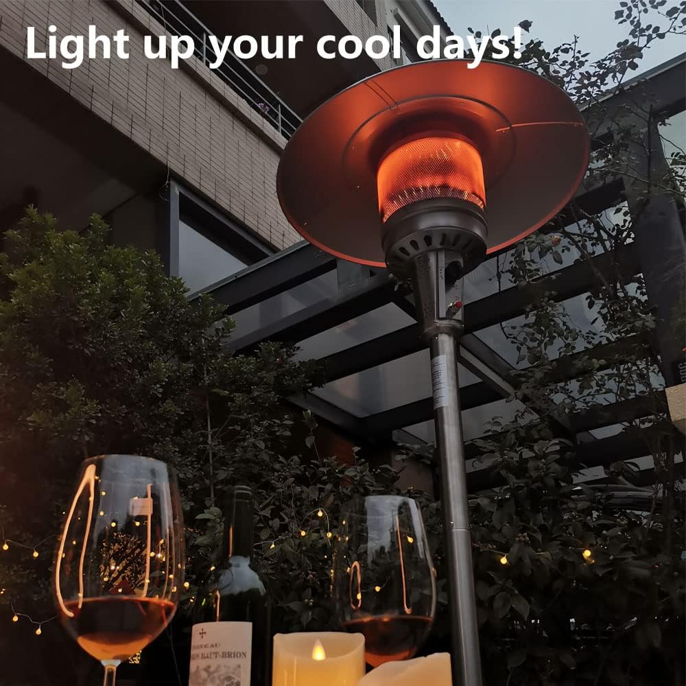 Gas Patio Heater with Wheels and Cover, 48,000 BTU Portable Propane Heater E433