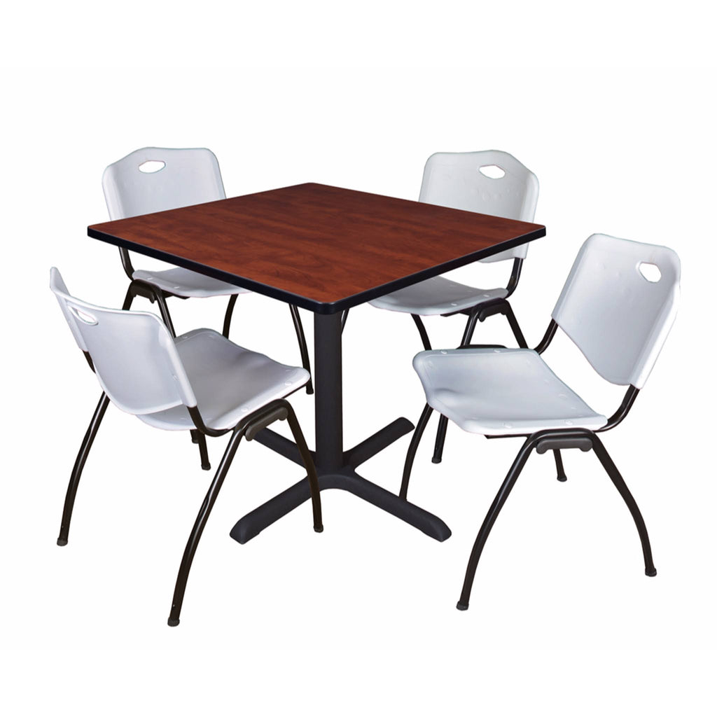 42x22 Square Breakroom Table & 4 Stack Chairs S486155