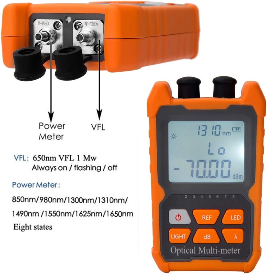 Mini Optical Fiber Power Meter Fiber Tester with Visual Fault Locator Y967668
