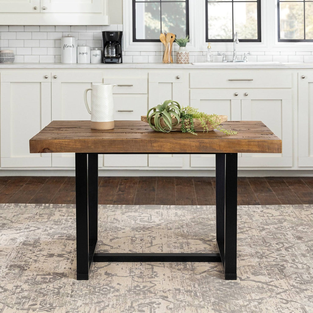 52-Inch Distressed Wood Dining Table Y649