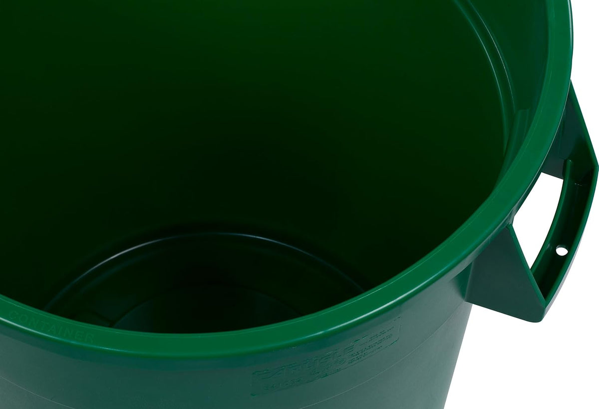 Green 32 Gallon Round Waste Container Pack of 2 R8382