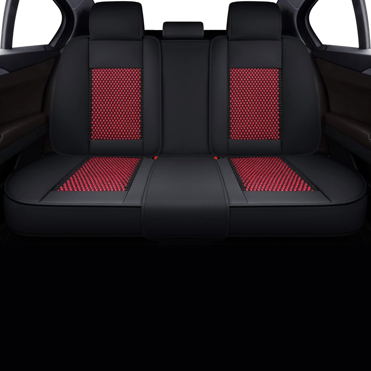 Black Faux Leather Automotive Seat Covers D689470