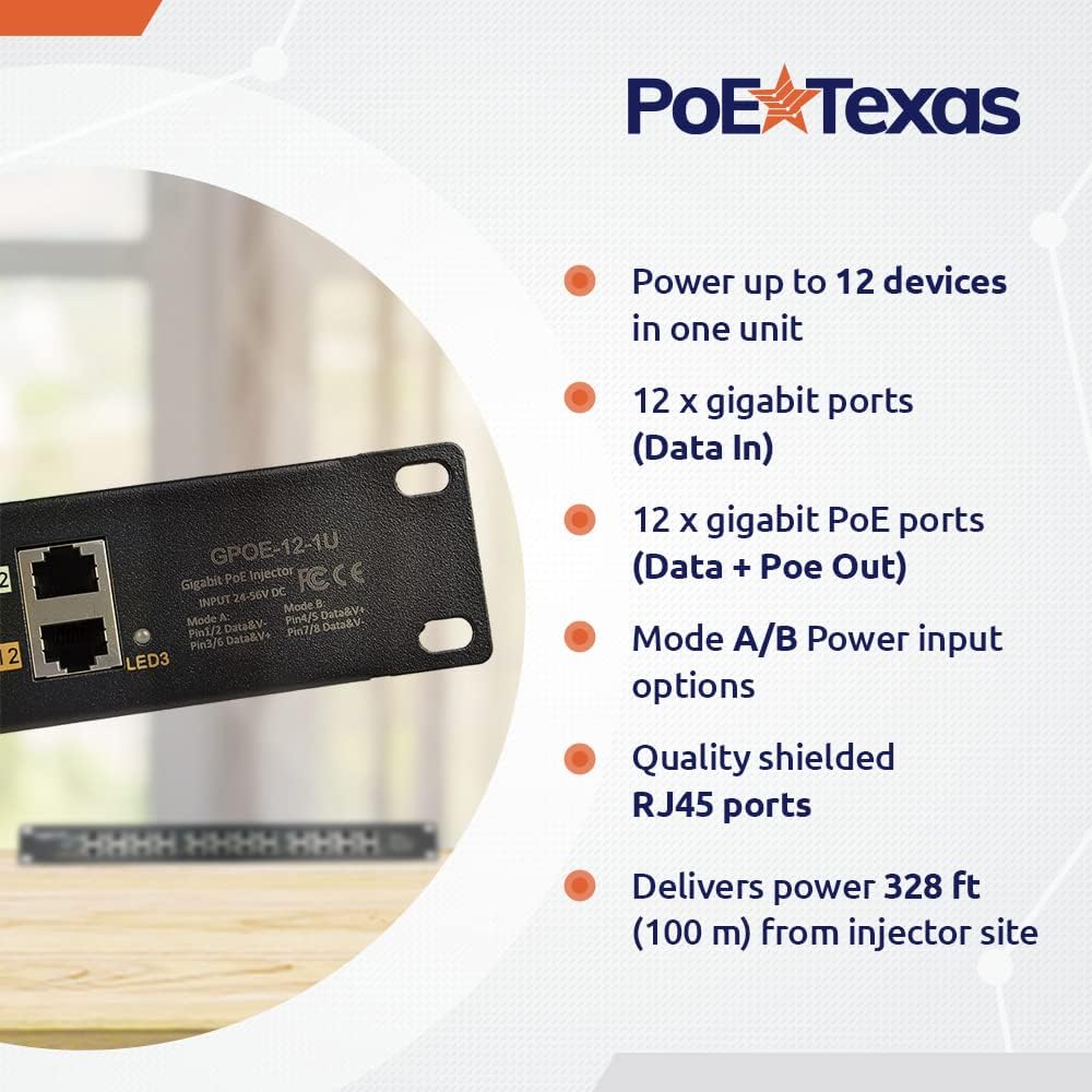 12 Port Gigabit Passive PoE Injector with 24V Power Supply N547546