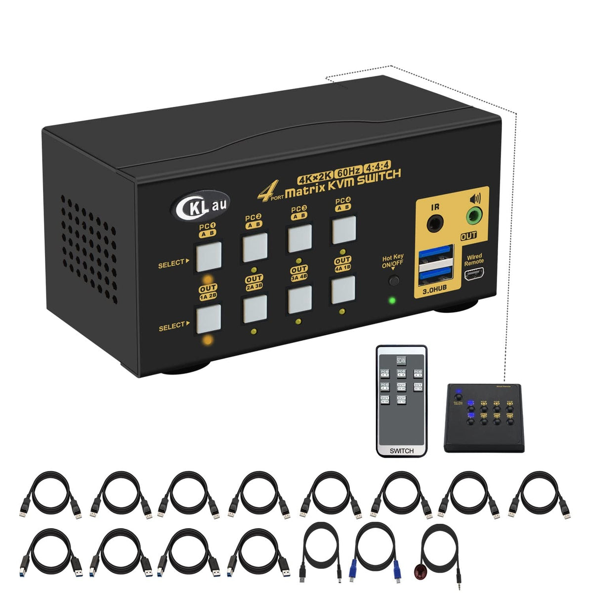 2 Port Dual Monitor Displayport USB 3.0 4K 60Hz KVM Switch V2254