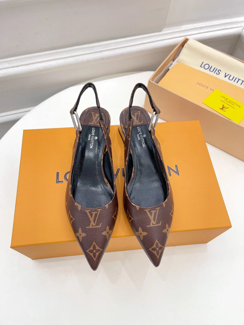 Brown Magnetic Slingback Pump L7658