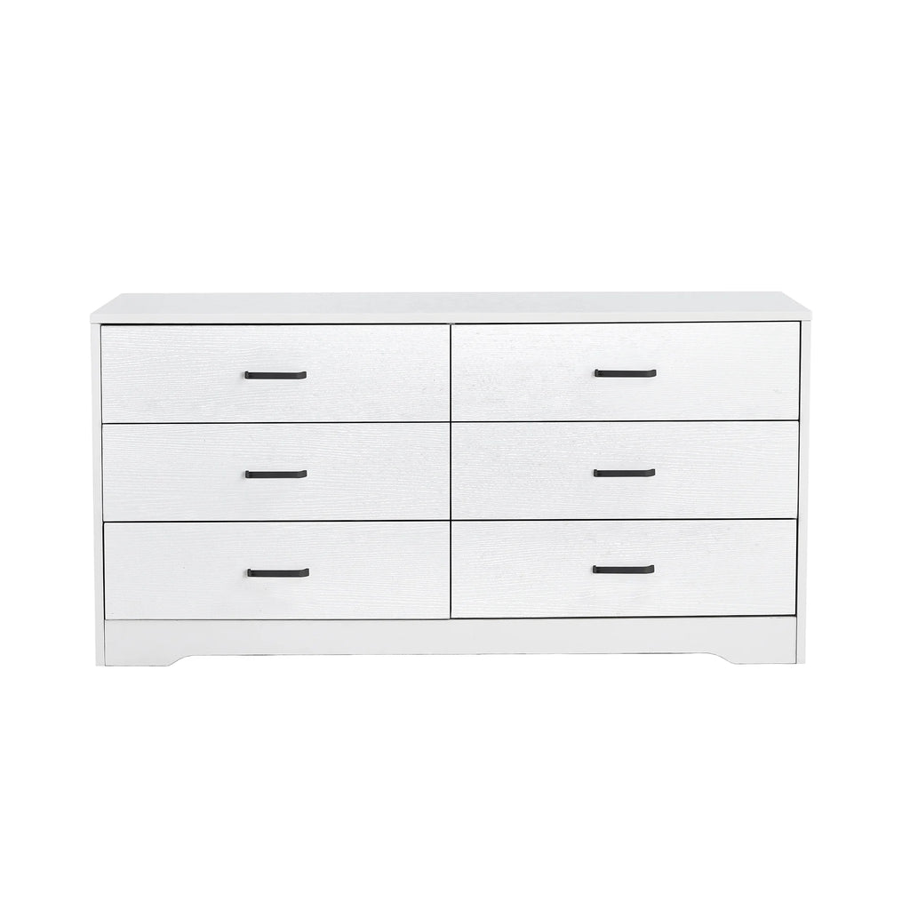 White 6 Drawer Wood Dresser V38974