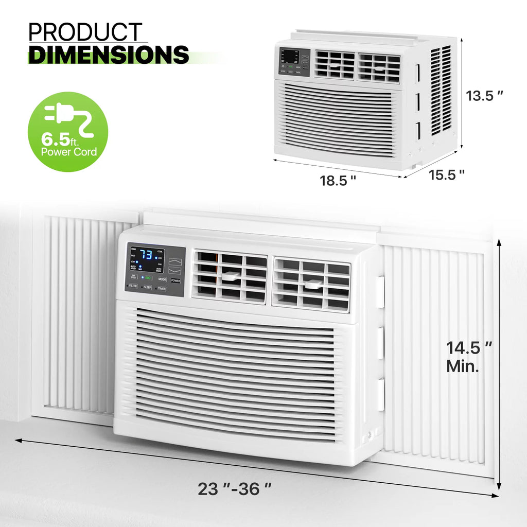 8,000 BTU Smart WIFI Window Air Conditioner White Q35468