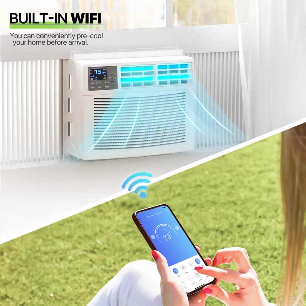8,000 BTU Smart WIFI Window Air Conditioner White Q35468