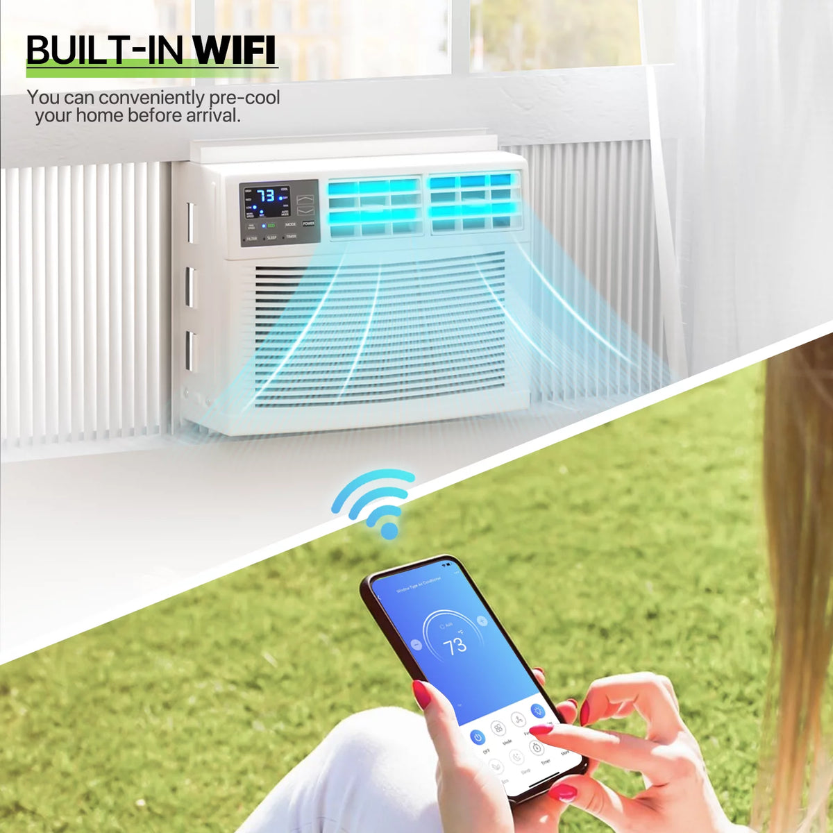 8,000 BTU Smart WIFI Window Air Conditioner White Q35468
