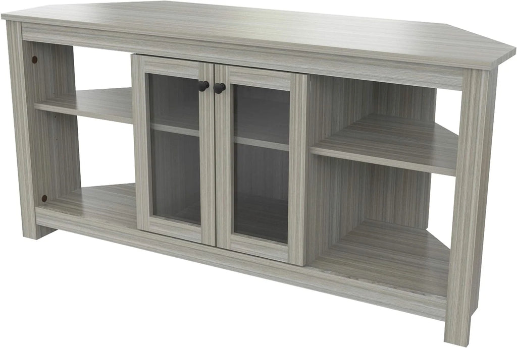Oak Corner TV Stand with Glass Doors T27451