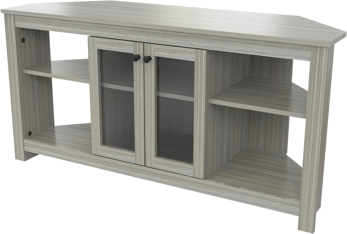 Oak Corner TV Stand with Glass Doors T27451