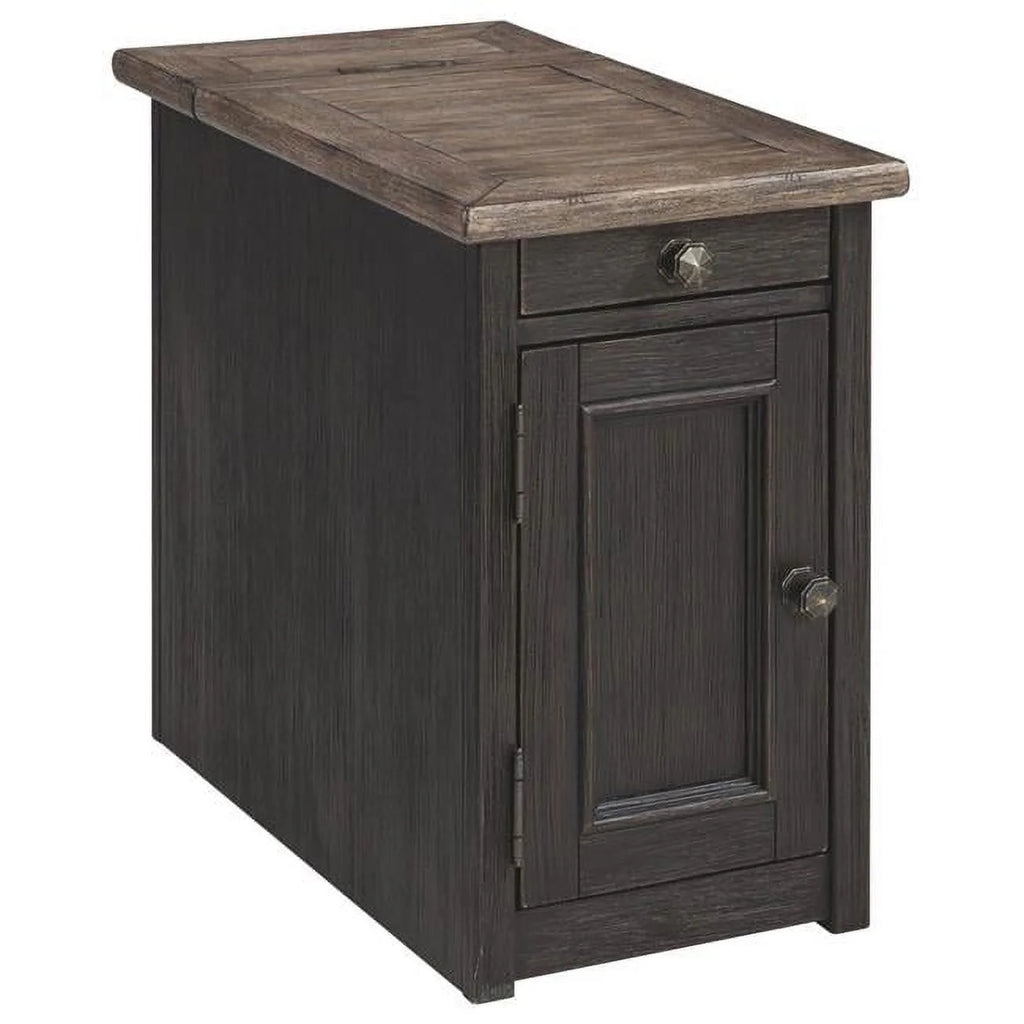 Wooden End Table with 2 USB Charging Ports A4759