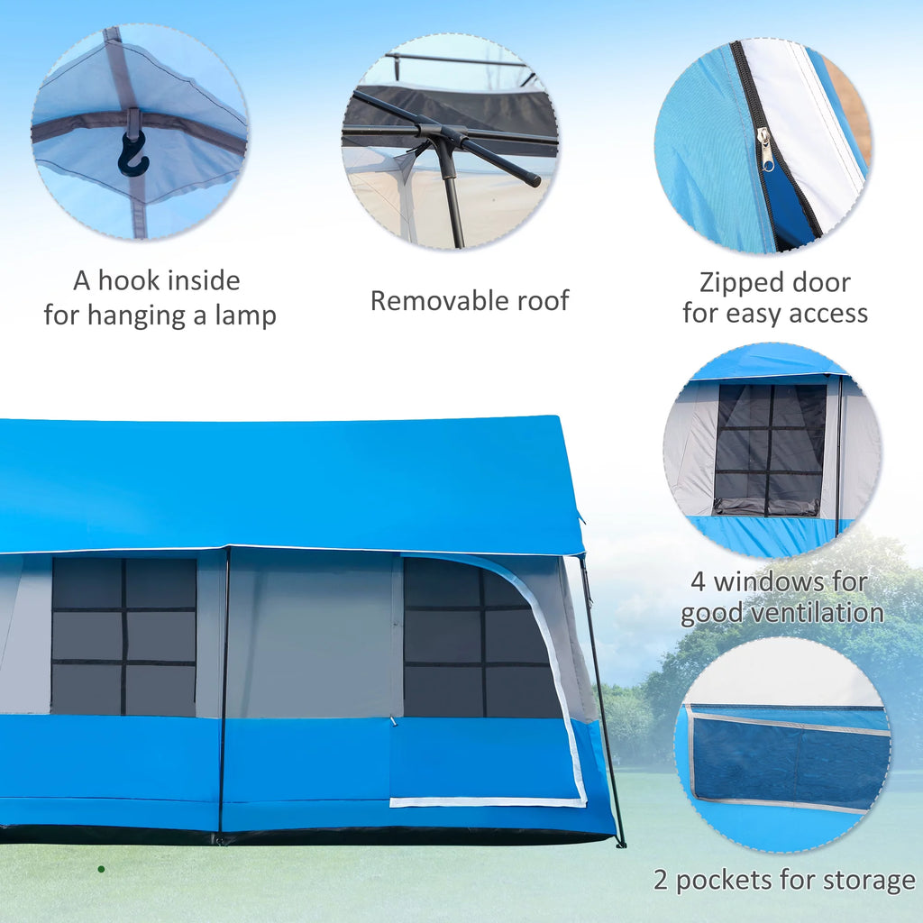 Large 10-Person Camping Tent with Rain Cover X365