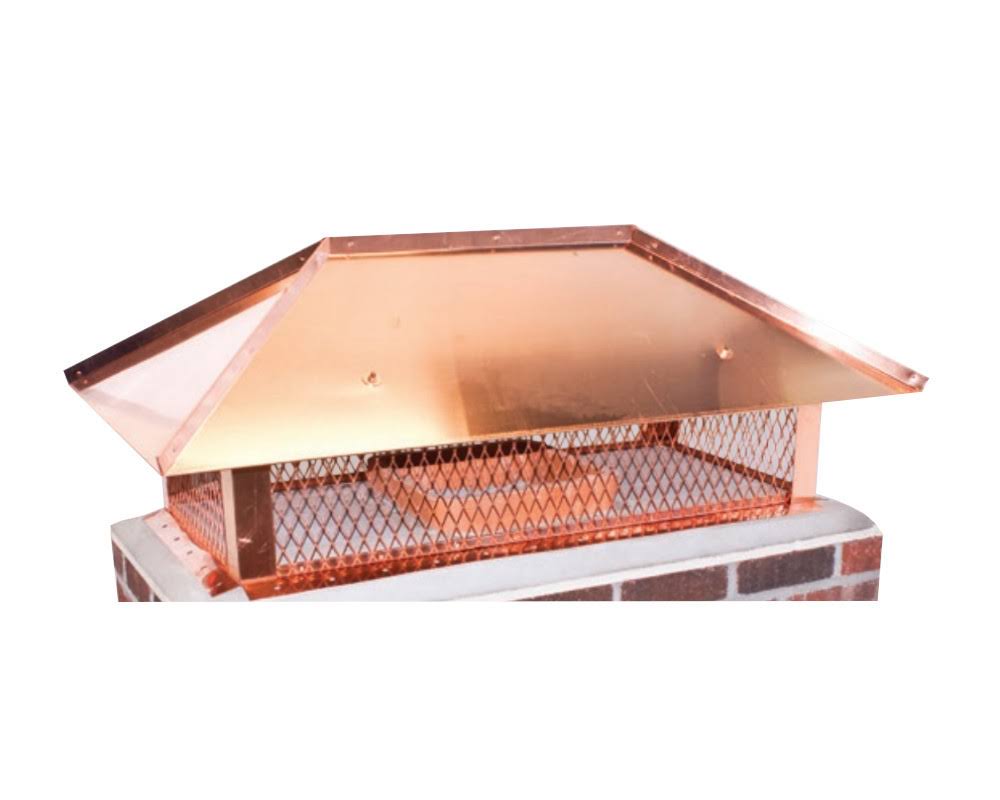 Copper Multi-Flue Chimney Cap with 14-inch Mesh Height N2883