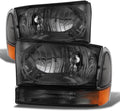 Smoked Lens Headlights with Bumper Corner Signal Lamps Pair M2756