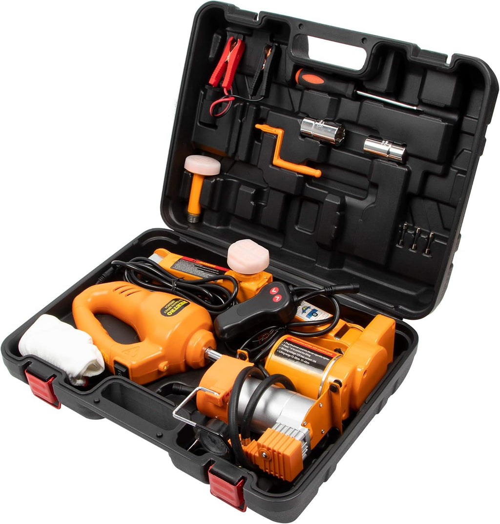 3 Ton Electric Car Jack with Electric Wrench and Inflator Pump Q44393
