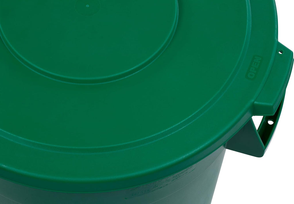 Green 32 Gallon Round Waste Container Pack of 2 R8382