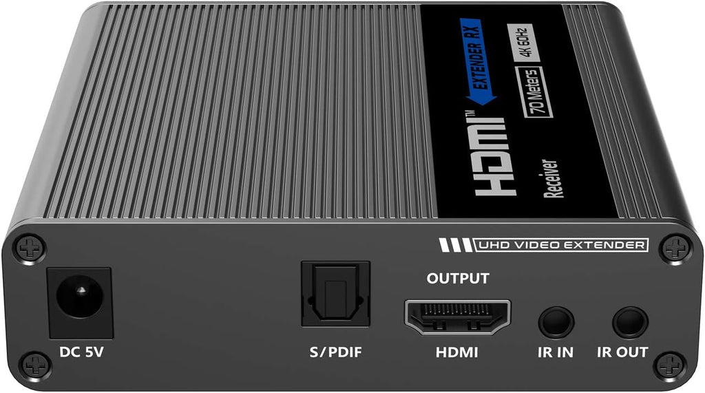 4K@60Hz HDMI Extender Single Cat6/6A/7 230Ft Transmitter and Receiver E666074
