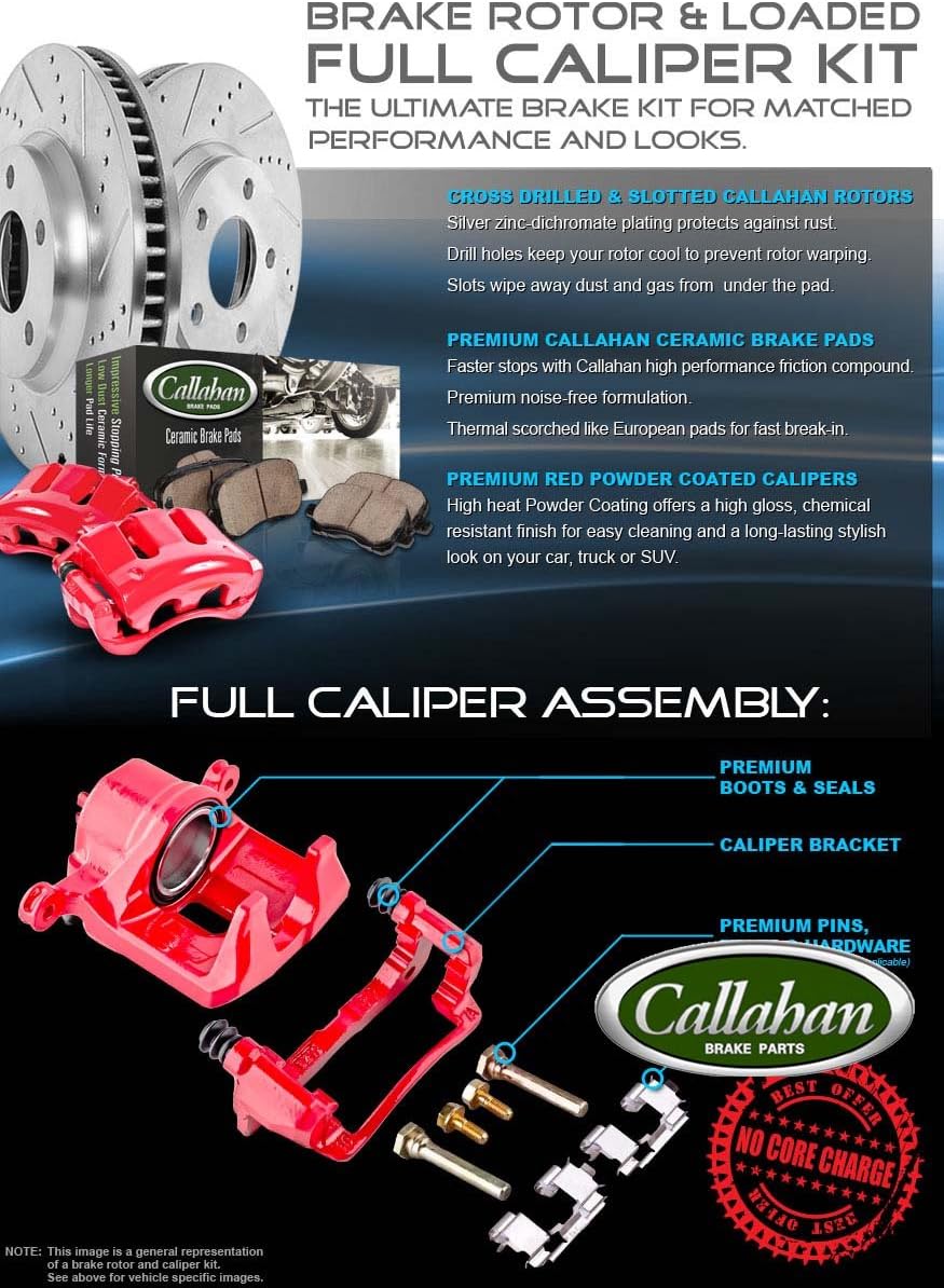 Front + Rear Calipers + Rotors + Ceramic Pads Kit F14165