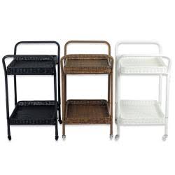 Brown Wicker Patio Serving Cart Z5043