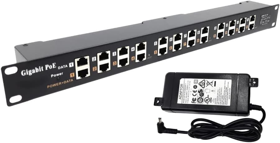 12 Port Gigabit Passive PoE Injector with 24V Power Supply N547546