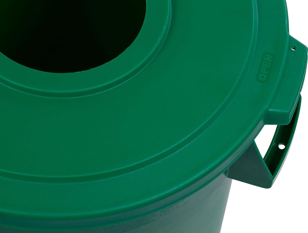Green 32 Gallon Round Waste Container Pack of 2 R8382