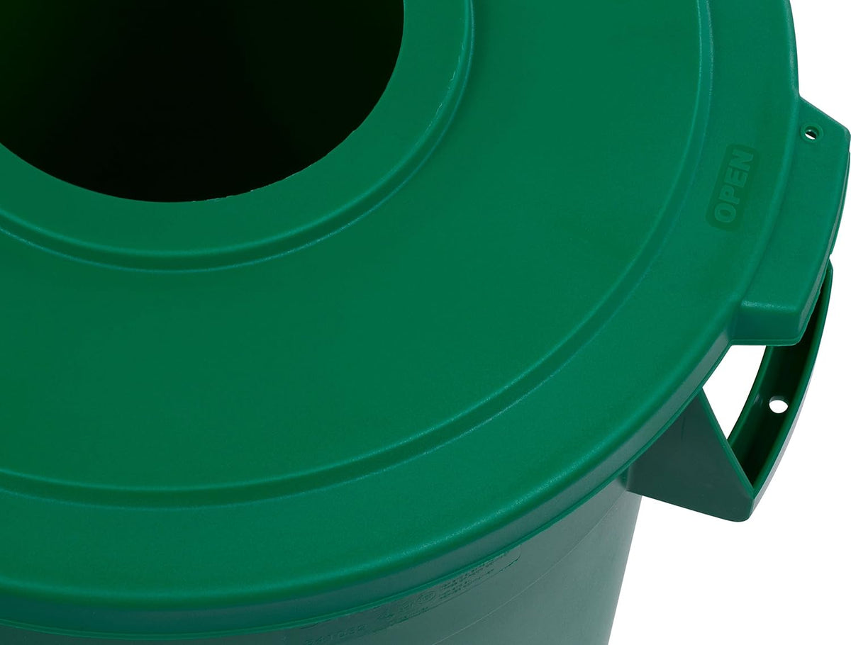 Green 32 Gallon Round Waste Container Pack of 2 R8382