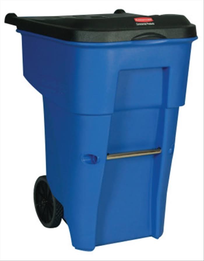 65 gal Blue Rectangular Trash Can J572531