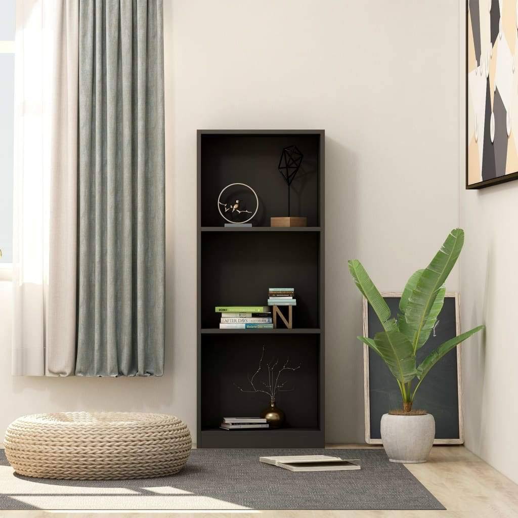 4-Tier Gray Chipboard Book Cabinet I987711