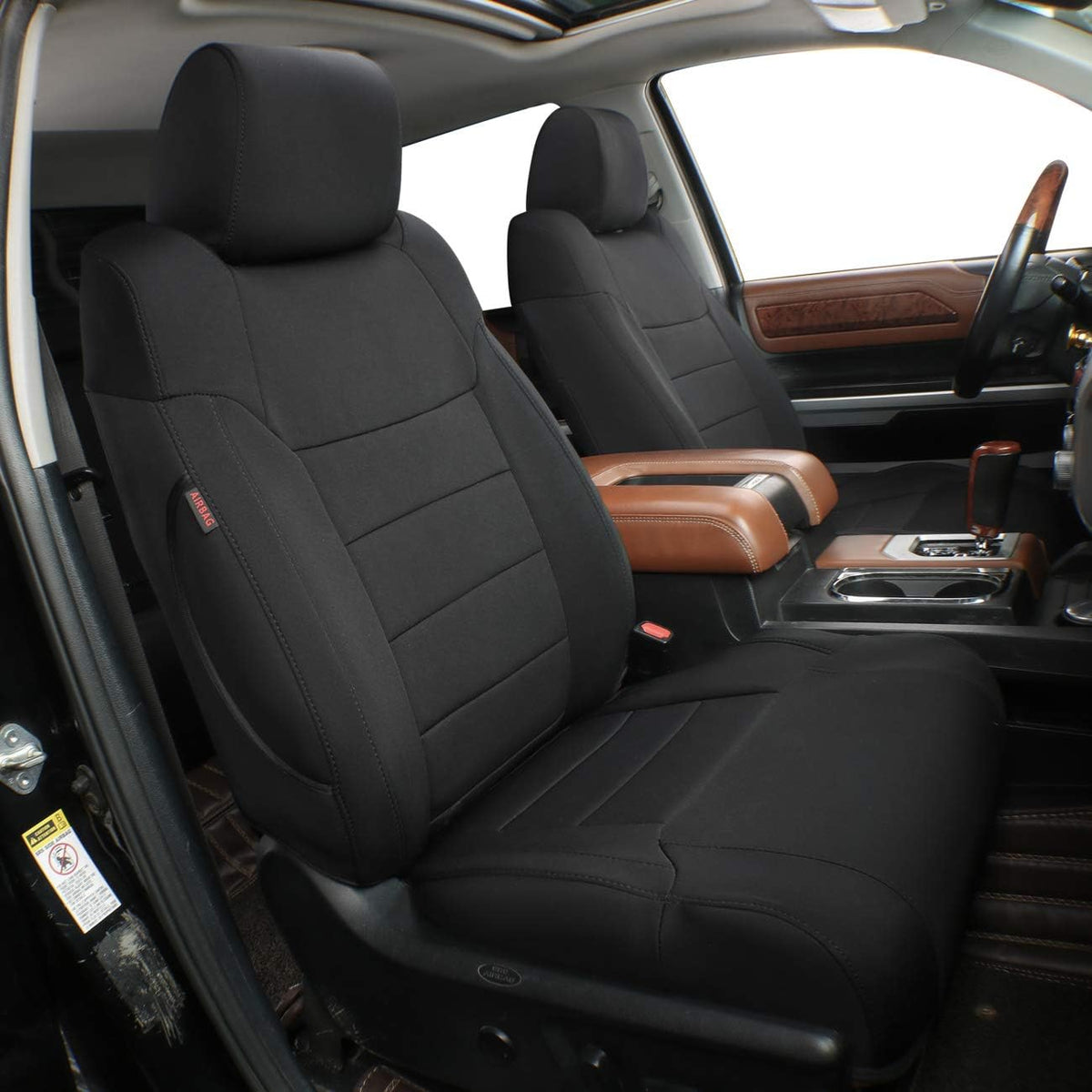 Custom Fit Full Set Car Seat Covers Leatherette Black Gray P1990