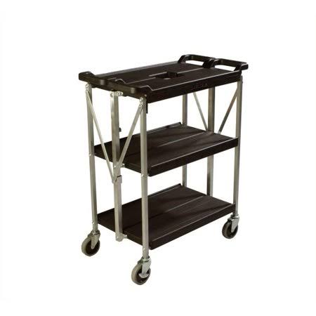 Black 3-Tier Collapsible Utility Cart L7605