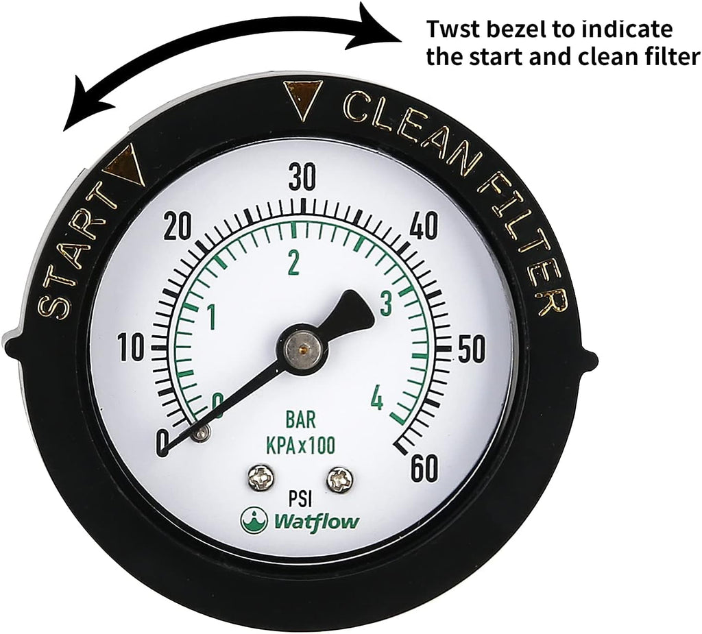 2 Dial Glycerine Filled Pool Filter Pressure Gauge S11119