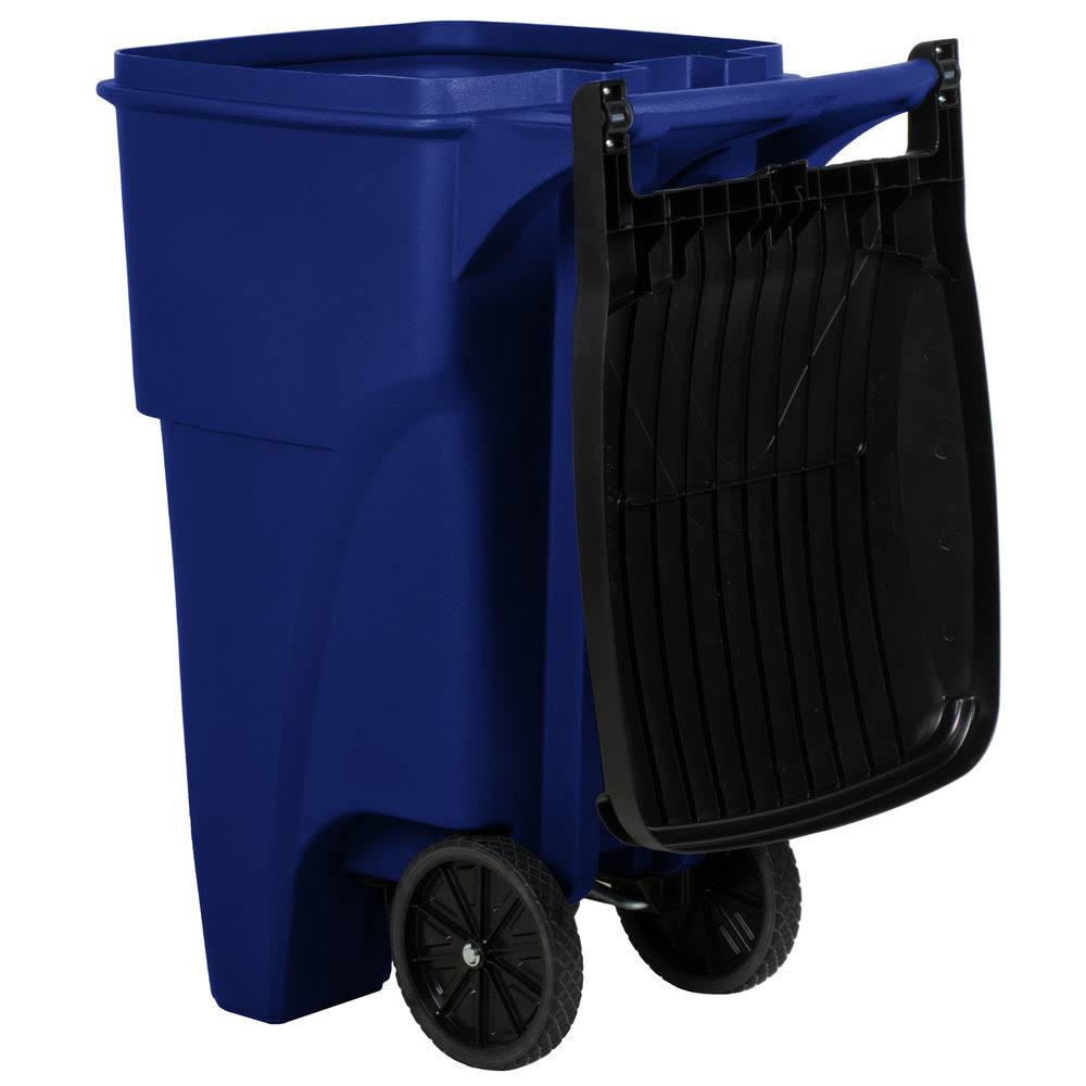 65 gal Blue Rectangular Trash Can J572531