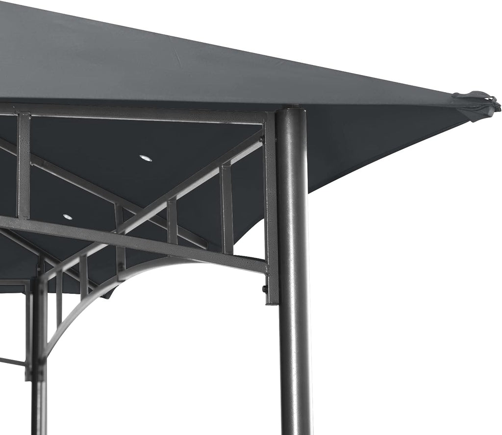 8'x 8' Gray Double Tiered Gazebo Canopy L670638