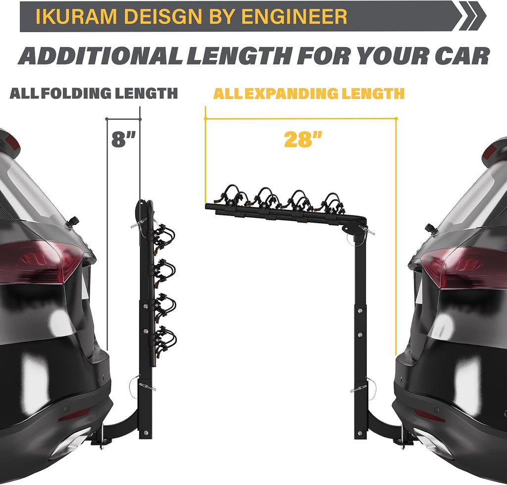 4 Bike Hitch Mount Foldable Bicycle Rack L2656