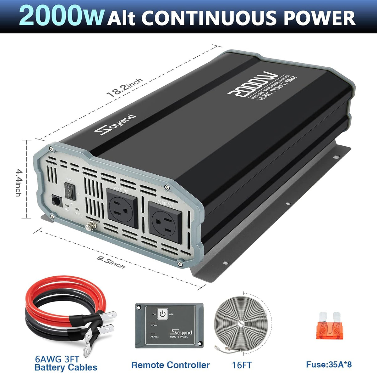 Pure Sine Wave 1000 Watt Power Inverter T54022
