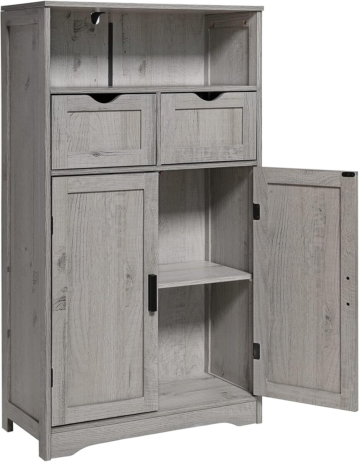 Dark Brown Storage Cabinet with 2 Drawers and 2 Shelves N932